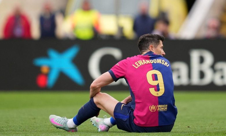 برشلونة يعلن تشخيص إصابة ليفاندوفسكي